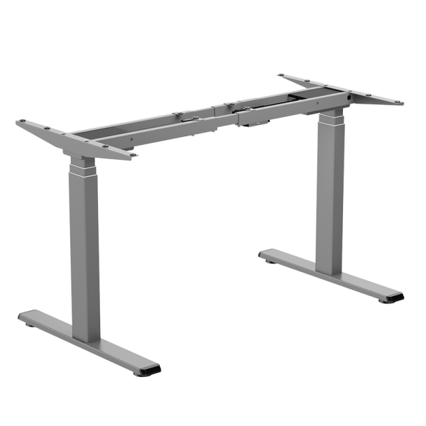 Sit-stand desk frame, dual motor, easy-use controller, grey