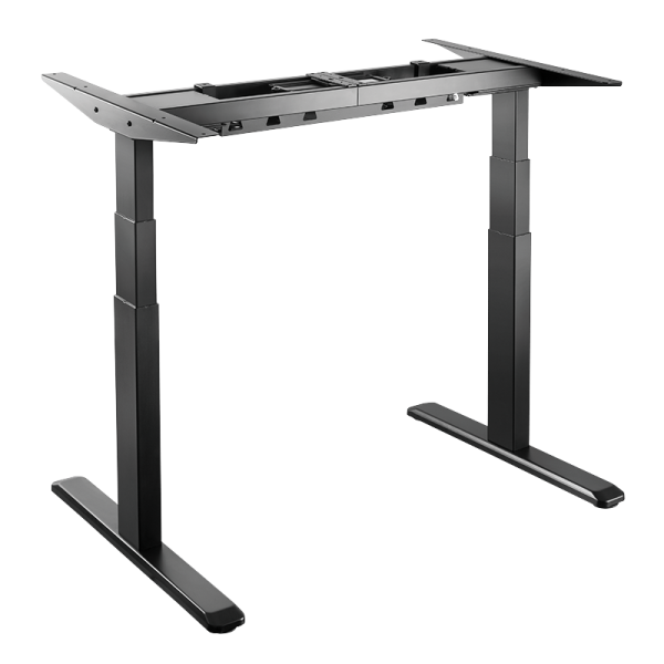 Sit-stand desk frame, dual motor, black