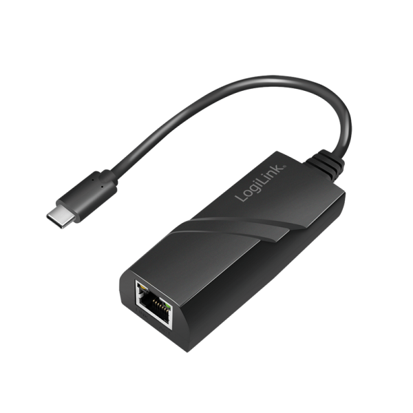 USB Adapter, USB 3.2 Gen 1x1, USB-C to Gigabit Ethernet, black