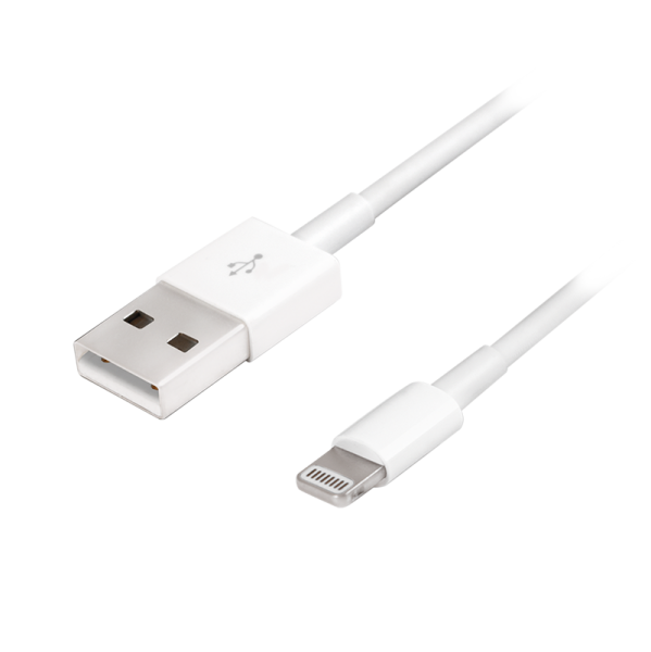 Lightning cable, Apple 8-pin/M to USB-A/M, MFI, white, 1 m