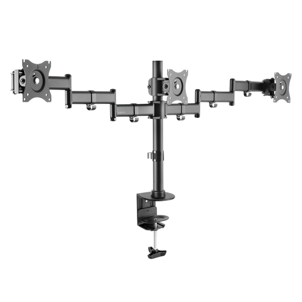 Triple Monitor mount, 13"-27", steel, arm length: each 665mm