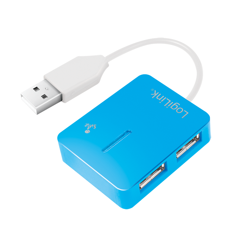 USB 2.0 hub 4-port, Smile, blue | 4 Port | USB 2.0 | Hubs & Switches | Notebook & Computer | English