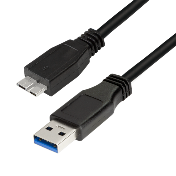 USB 3.0-Kabel, USB-A/M zu Micro-USB/M, schwarz, 0,6 m
