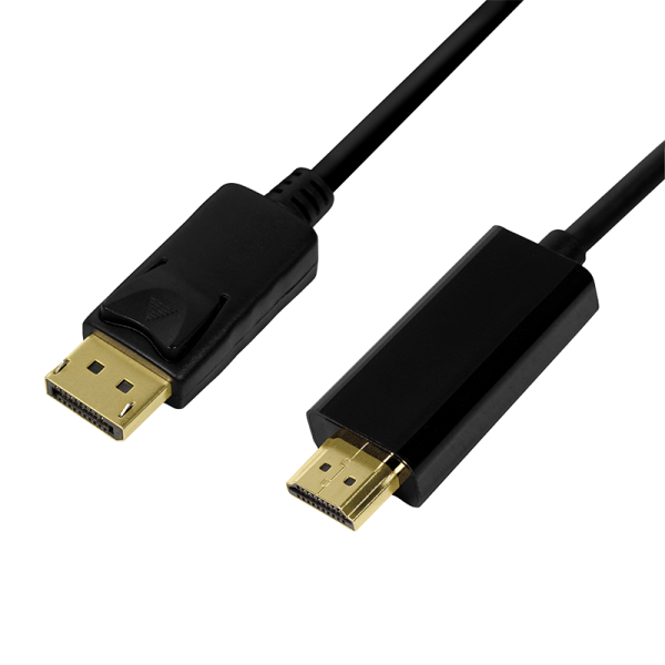 DisplayPort Kabel, DP 1.2 to HDMI 1.4, schwarz, 1m
