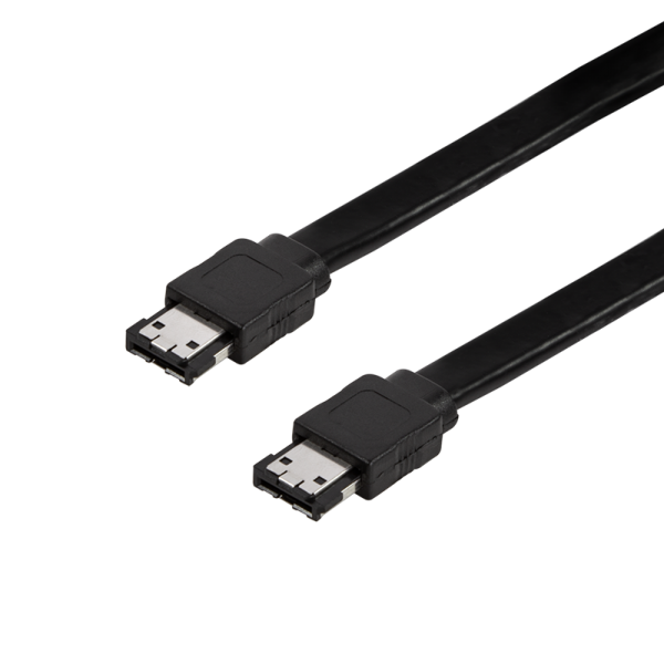 SATA cable, eSATA/M to eSATA/M, external, 6 Gbps, black, 0.75 m