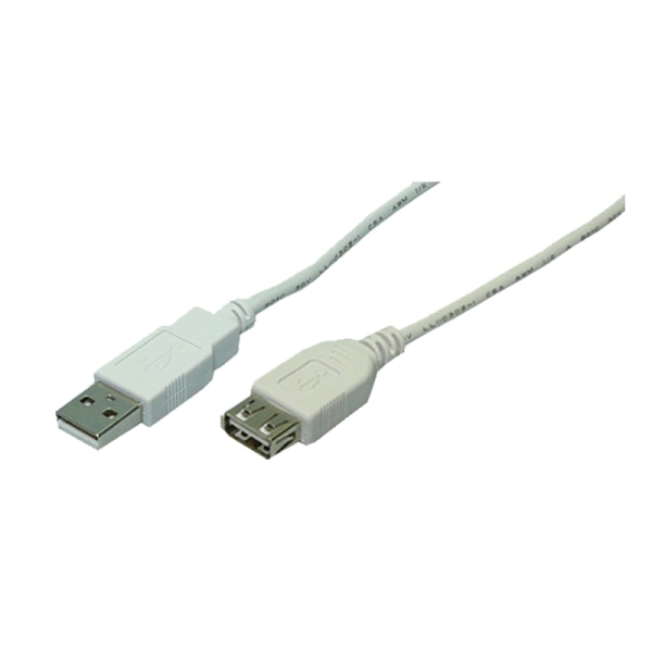 Kabel USB 2.0 Verlängerung A Stecker -> A Buchse, grau, 1,8m