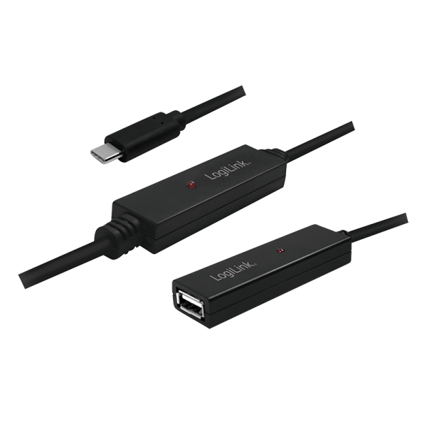 USB 2.0 Aktives Repeaterkabel, USB-C auf USB A-Buchse, 15m