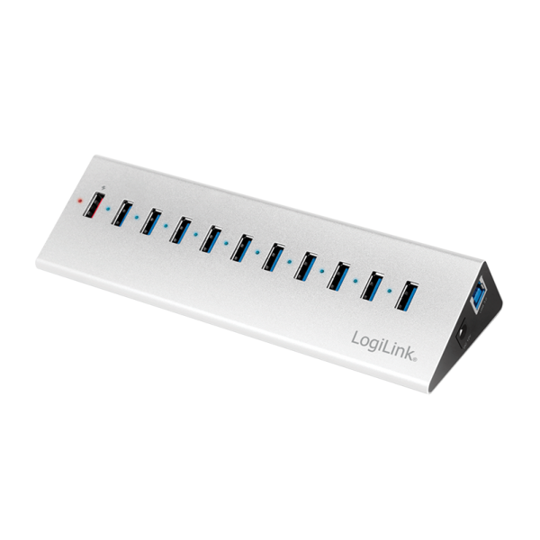 USB 3.0 Hub, 10+1 port, aluminum, incl. power supply
