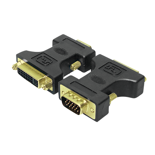 DVI adapter, DVI-I/F to HD15/M, 1080p, black