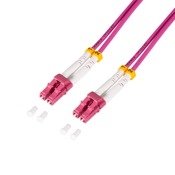 Steel armored fiber patch cable OM4, Duplex LC/UPC - LC/UPC, 5.0 m