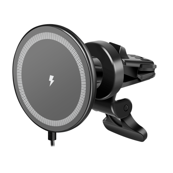 Wireless Car Charger w/ smartphone mount 15W, round shape