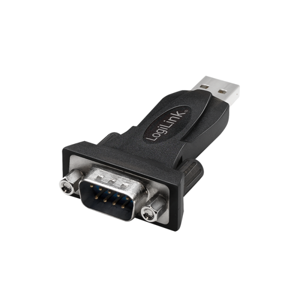 USB 2.0 adapter, USB-A/M to DB9 (RS232)/M, Win11, black