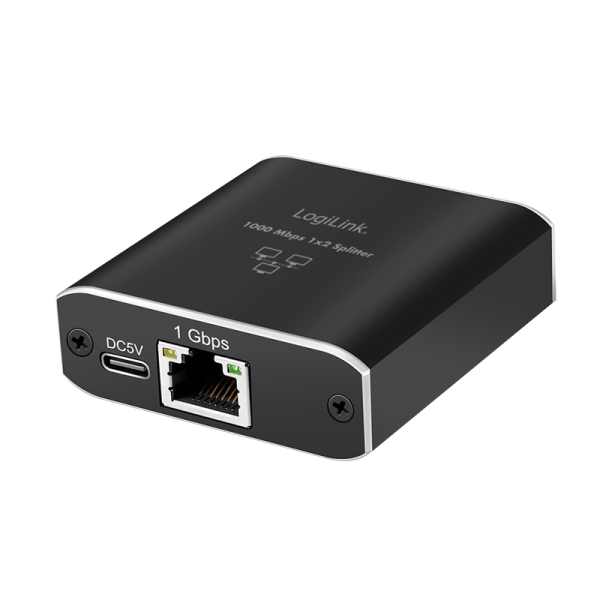 Gigabit Ethernet Splitter 1 to 2, 1000 Mbps, with USB power