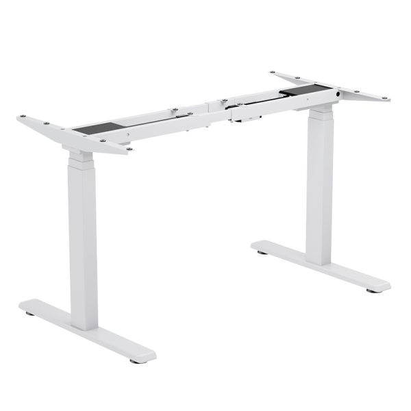 Sit-stand desk frame, dual motor, easy-use controller, white
