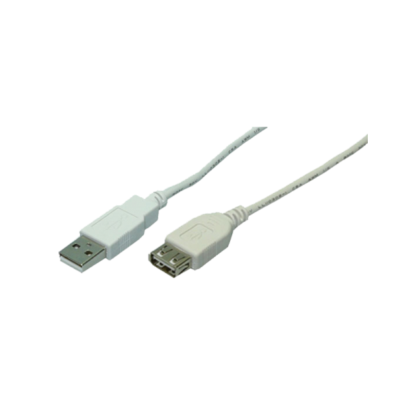 Kabel USB 2.0 Verlängerung A Stecker -> A Buchse, grau, 5m