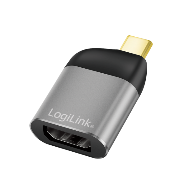 USB 3.2 Gen2 Type-C adapter, C/M to DP/F, 8K, alu, black/grey