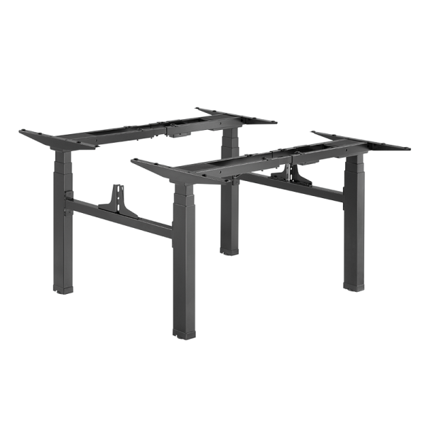 Sit-stand desk frame, quad motor, face-to-face, easy-use, controller, black