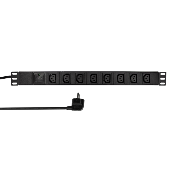 19" PDU 8 x IEC320 C13 socket, with surge protection