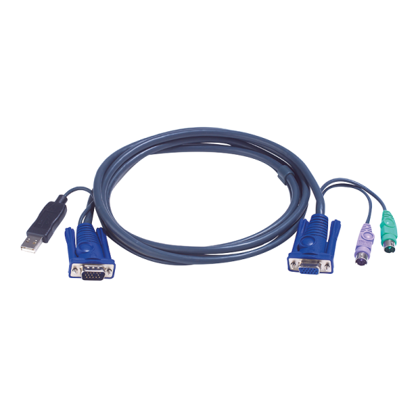 USB-KVM-Kabel mit integriertem PS/2-zu-USB-Wandler, 1,8m