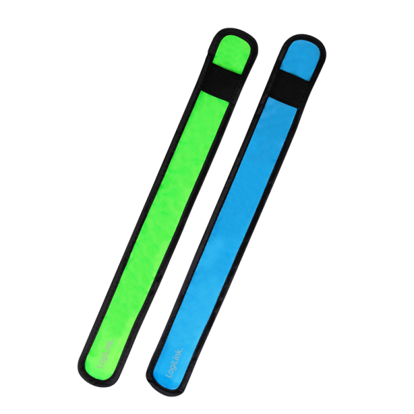 LED snap band, 2pcs set, blue / green
