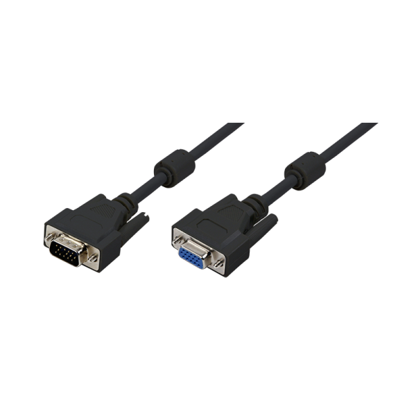 Kabel VGA Verlängerung 1x Stecker 1x Buchse, schwarz, 1,8m