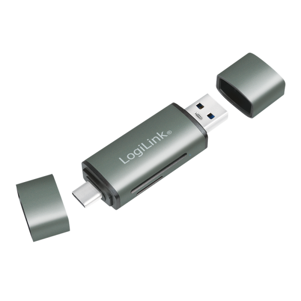 Cardreader USB 3.0 USB-A / USB-C, SD/ microSD, aluminum