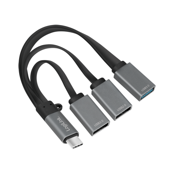 USB 3.0 Hub, 3-port, 2x USB 2.0 AF + 1x USB 3.0 AF, straight plug