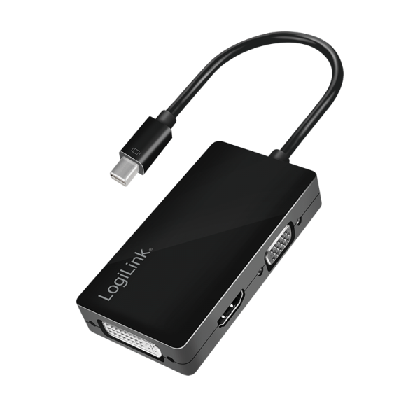 DisplayPort adapter, mDP/M to HDMI+DVI+VGA, 4K/30 Hz, black, 0.15 m