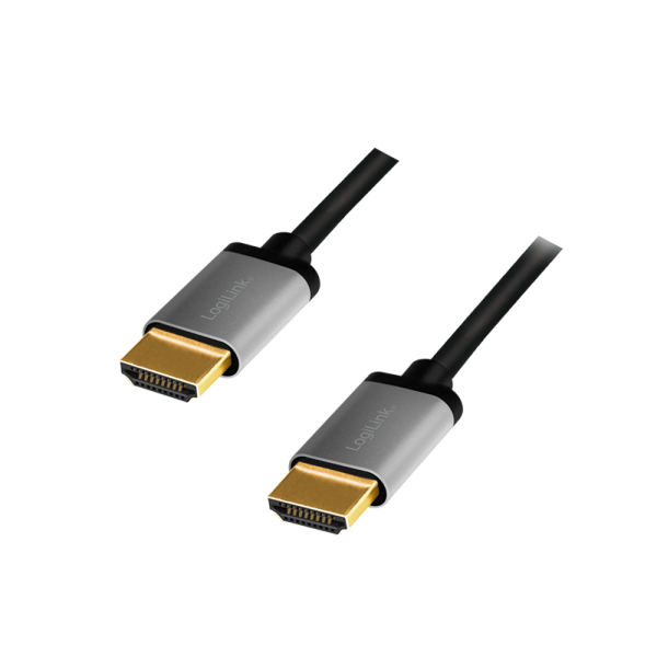 HDMI-Kabel, A/M zu A/M, 4K/60 Hz, Alu, schwarz/grau, 2 m