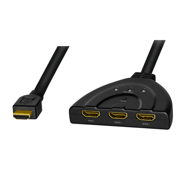 HDMI-Switch, 3x1/1x3-Port, 4K/30 Hz, CEC, bidirekt, Pigtail