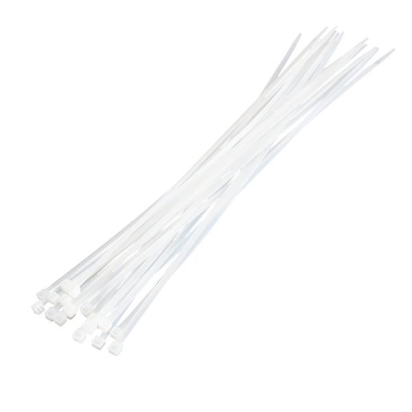 Kabelbinder 100 Stk., Länge: 400 mm, Stärke: 4,4 mm, weiß