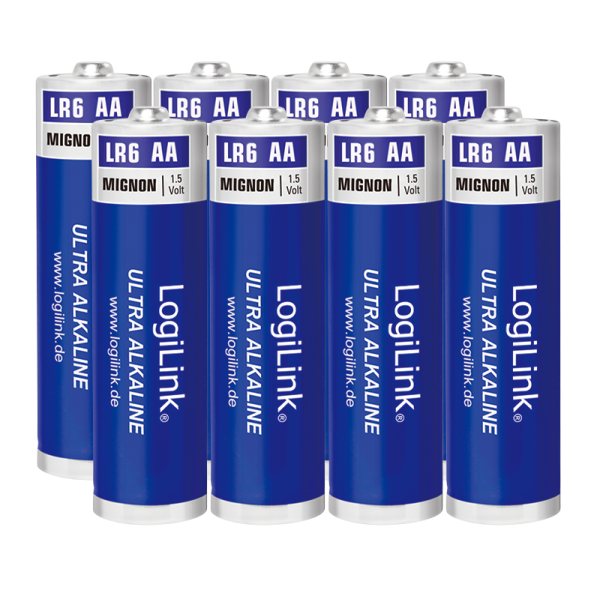 Ultra Power AA Alkaline Batterie, LR6, Mignon, 1.5V, 8er Pack