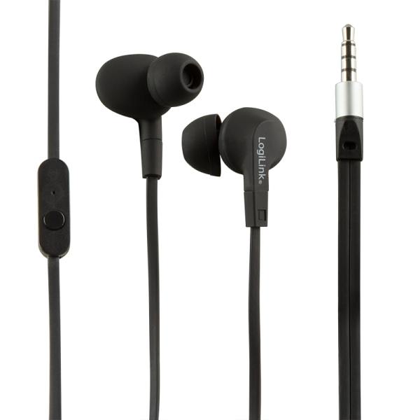 Wassergeschütztes (IPX6) Stereo In-Ear Headset, schwarz