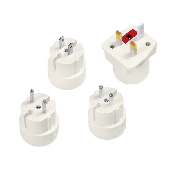 Steckdosenadapter Reise-Set, 4 verschiedene Stecker