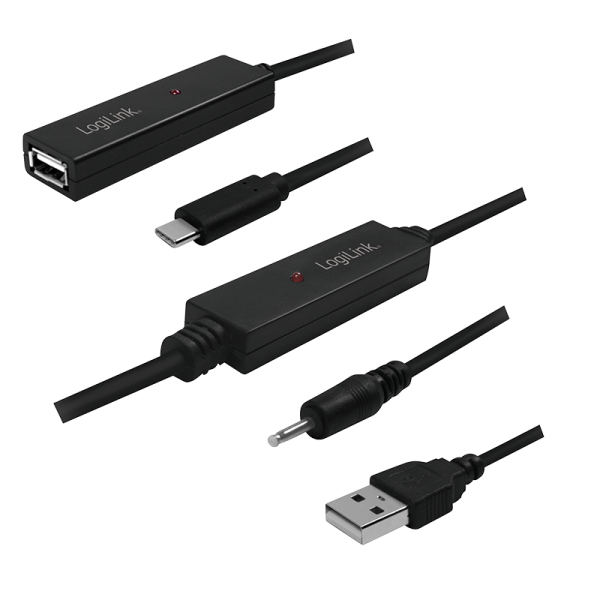 USB 2.0 Aktives Repeaterkabel, USB-C auf USB A-Buchse, 20m