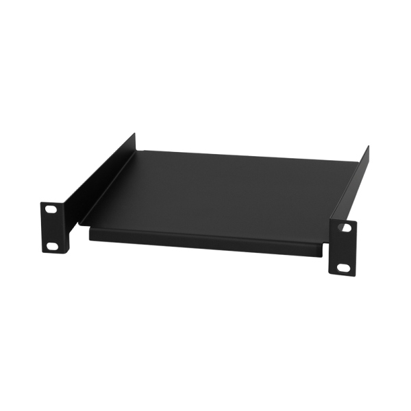 10" Shelf for 10 inch rack-mounting, black, 1U