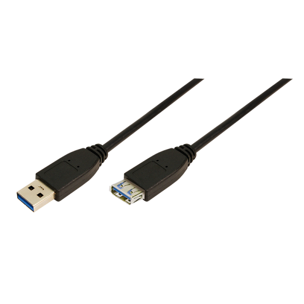 Verlängerungskabel USB 3.0 Typ-A auf Typ-A, schwarz, 1m