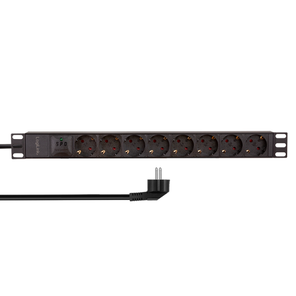 19" PDU 8 x CEE 7/3 socket, with surge protection