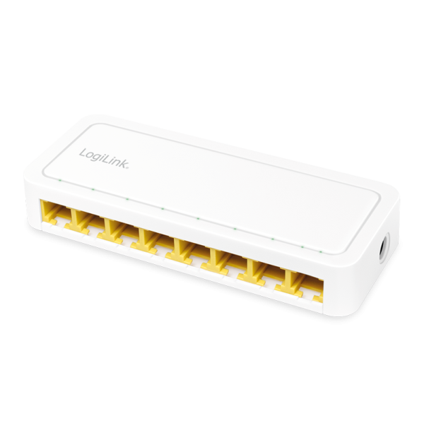 Desktop Gigabit Ethernet Switch 8-port, plastic case, white